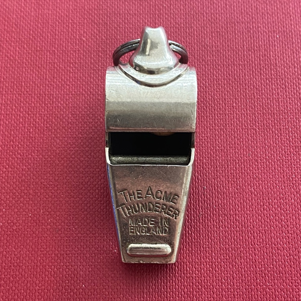 ACME Thunderer Metallic Silver Coach's Whistle, made in England